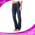 2014 new stylish fashion low waist bootcut indigo jeans pants for women china manufacturer